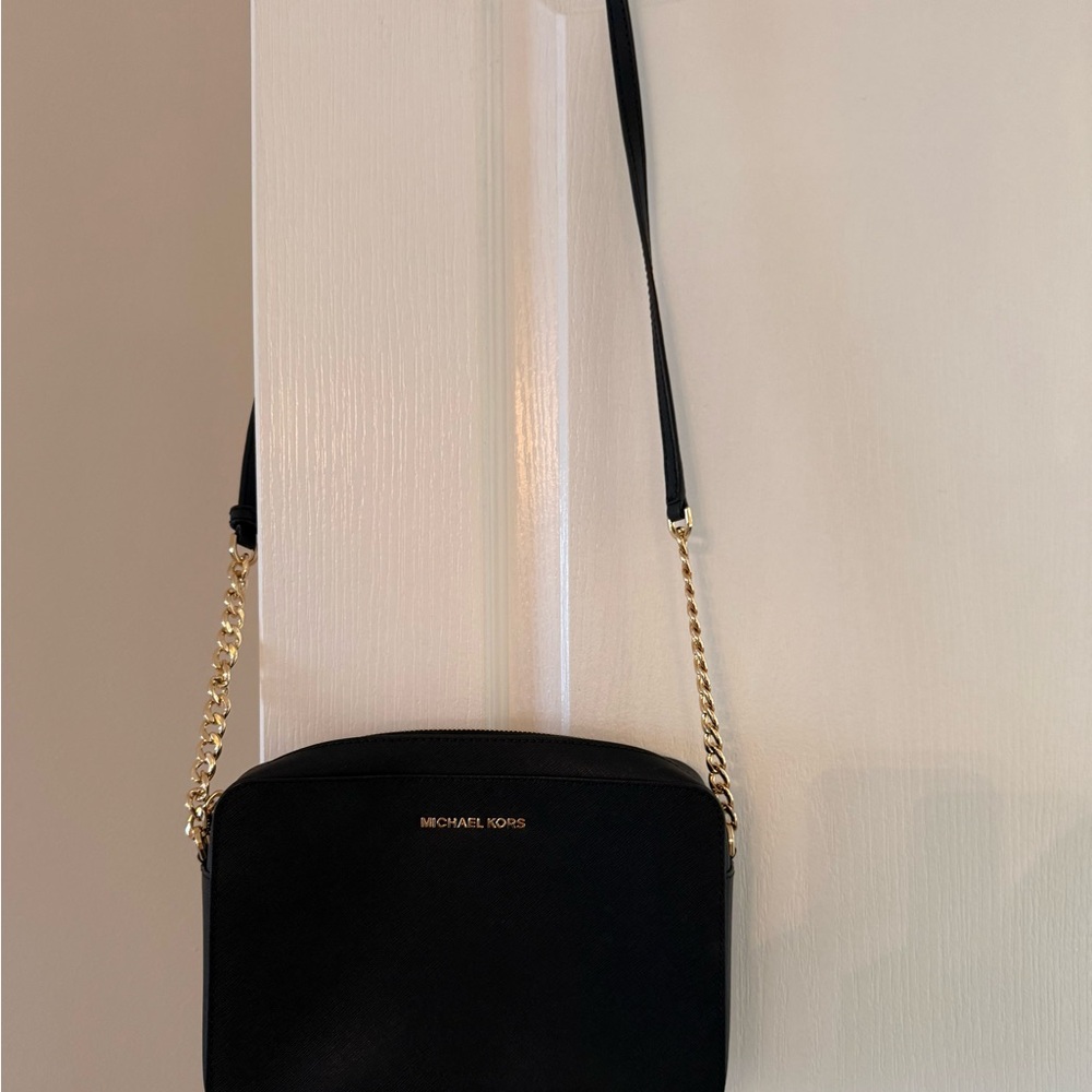 Michael Kors Black Crossbody Bag with Gold Accents - Picture 5 of 5